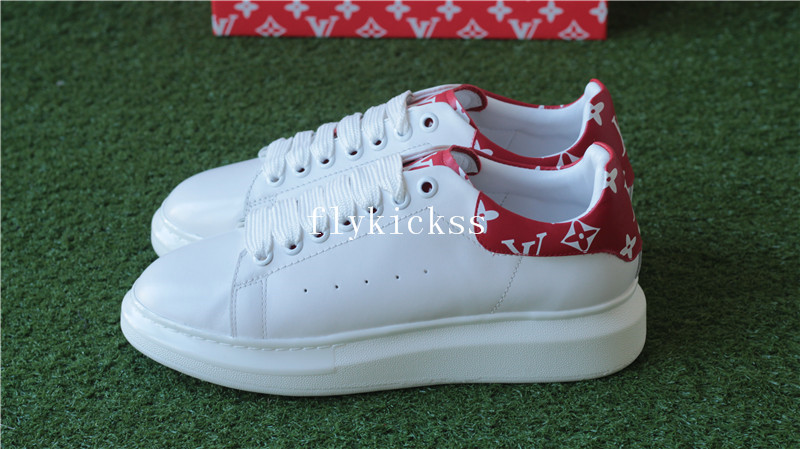 LVS Supreme X Sunbath Flat Mule Sneaker White Red